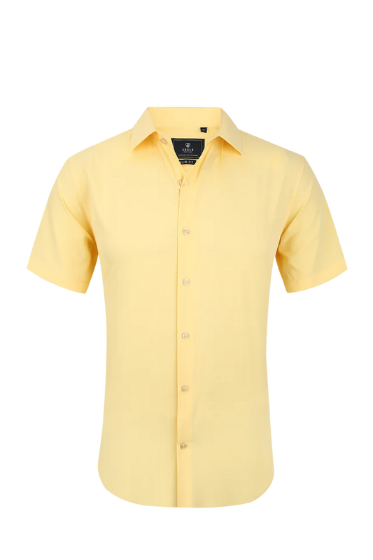 SUSLO SOLID STRETCH SHORT SLEEVE SHIRT (SC515-YELLOW)