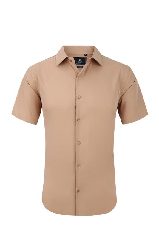 SUSLO SOLID STRETCH SHORT SLEEVE SHIRT (SC515-TAN)