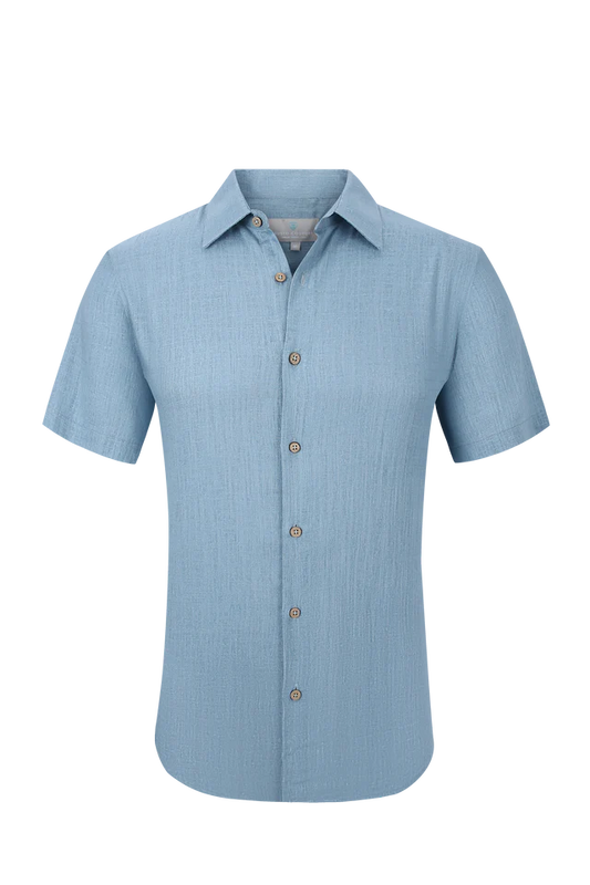 LINEN DRESS SHIRT 901 TEAL
