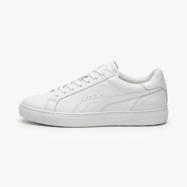 Allure AL05 Low-Top Fashion Sneaker — White Leather w/ White Sole