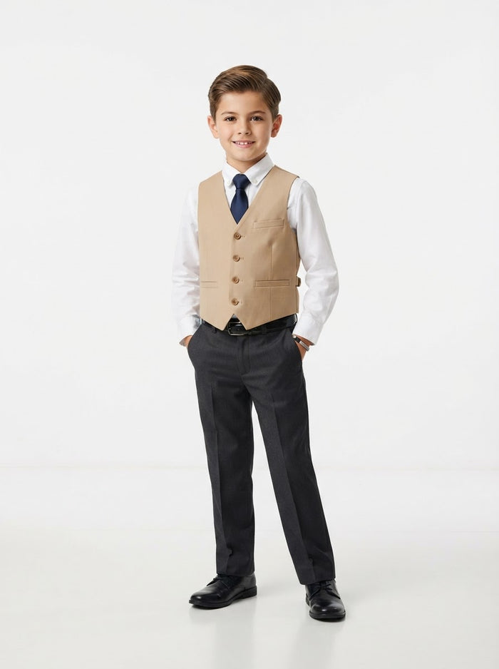 BV346 Boy Suit Separates Vest — Tan