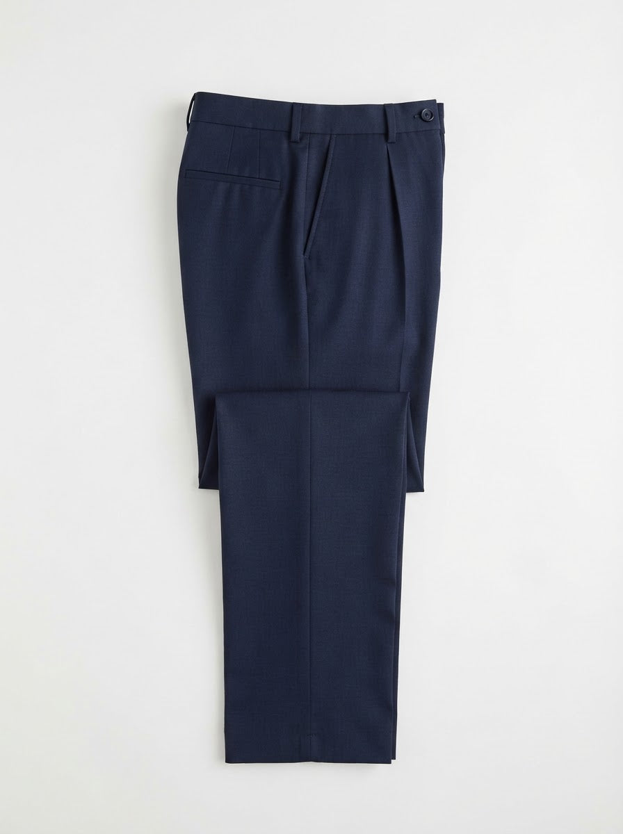 PT Double Pleated Regular Fit Dress Pants — Navy Blue