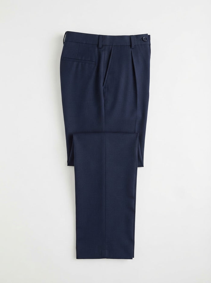 PT Double Pleated Regular Fit Dress Pants — Navy Blue