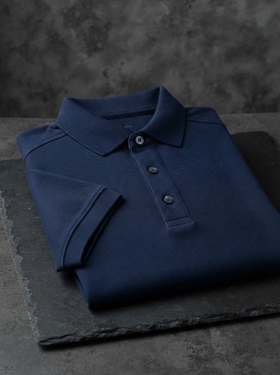 300MD Pique Modern Fit Polo Knit — Deep Navy