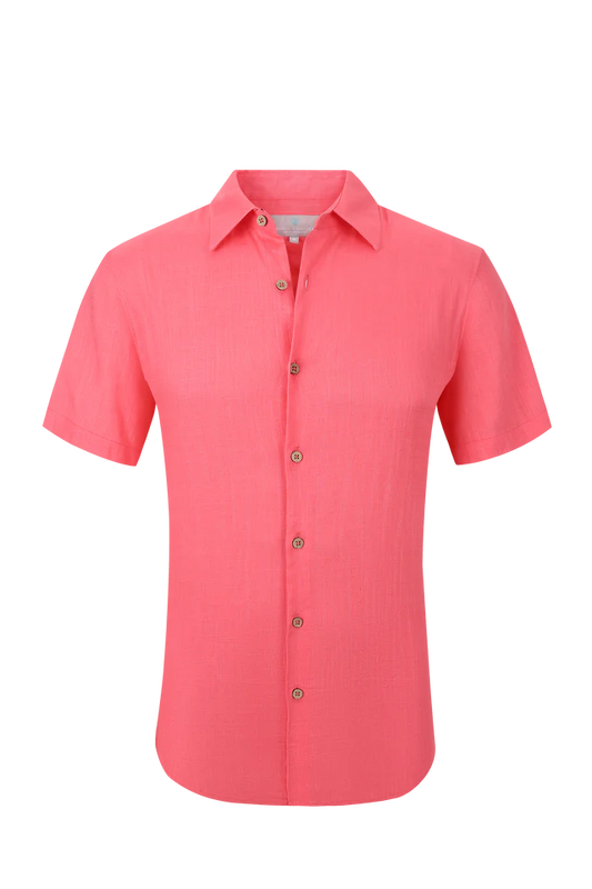 MFS1 Big & Tall French Cuff Shirt — Pink w/ Fuchsia Contrast Cuff & Collar