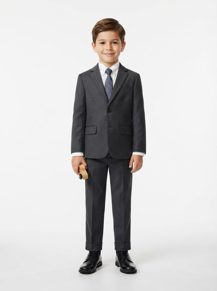 BJ346 Boy Suit Separates Jacket — Dark Grey w/ Notch Lapel