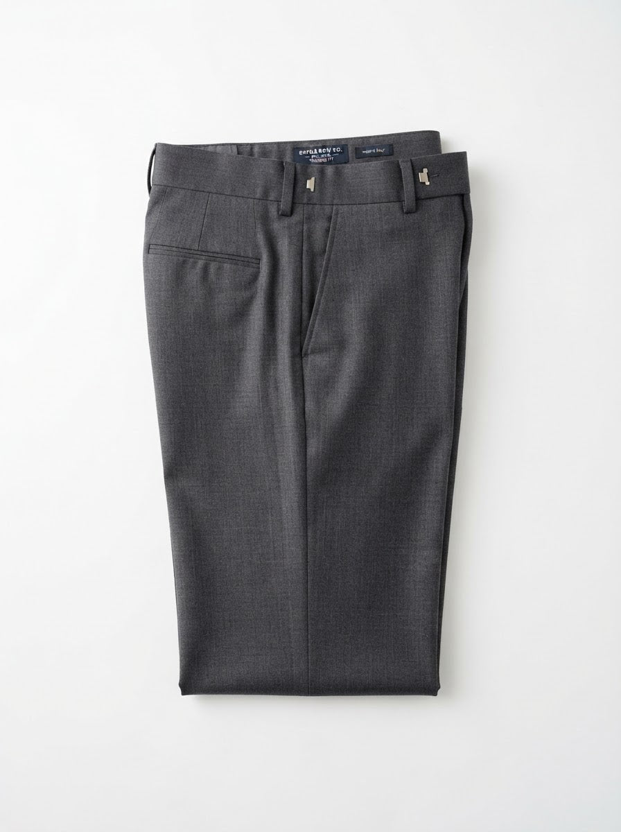 D3S Solid Tailored Formal Dress Pants — Charcoal Grey