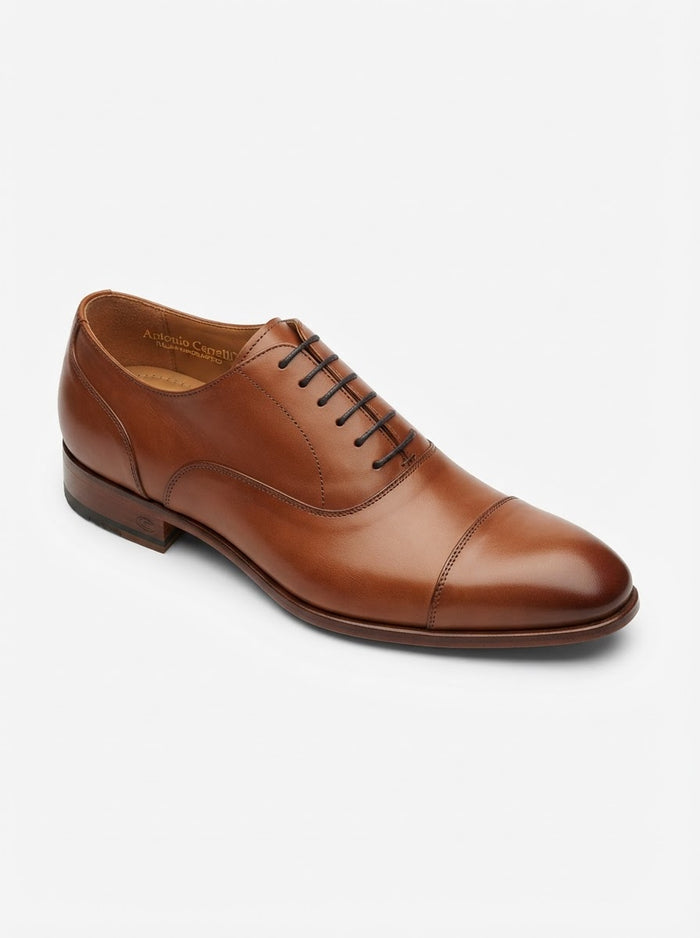 Antonio Cerrelli 7000 Cap Toe Lace — Warm Cognac Tan Leather Upper