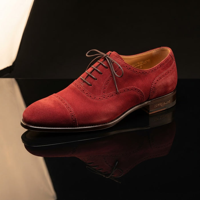 Bravo KING-3 Suede Formal Oxford — Ruby Red Soft Suede