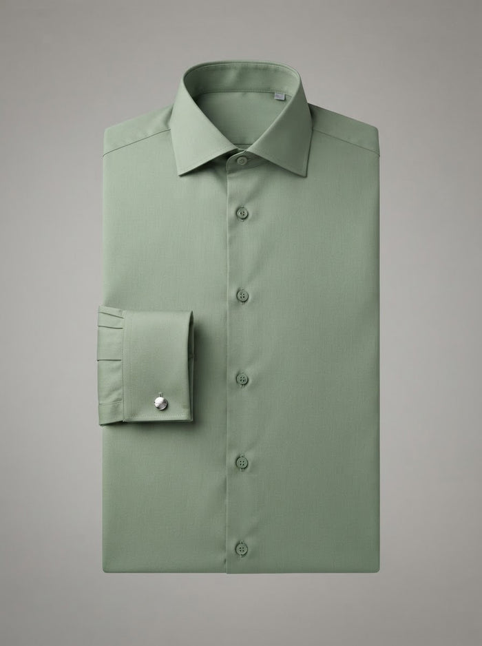 Leo Danieli LDC1-2 Gold Dot Fashion Shirt — Olive Gold w/ Yellow Micro Dots