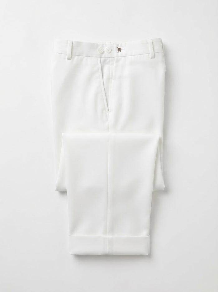NPT Unpleated Regular Fit Dress Pants — Pure White