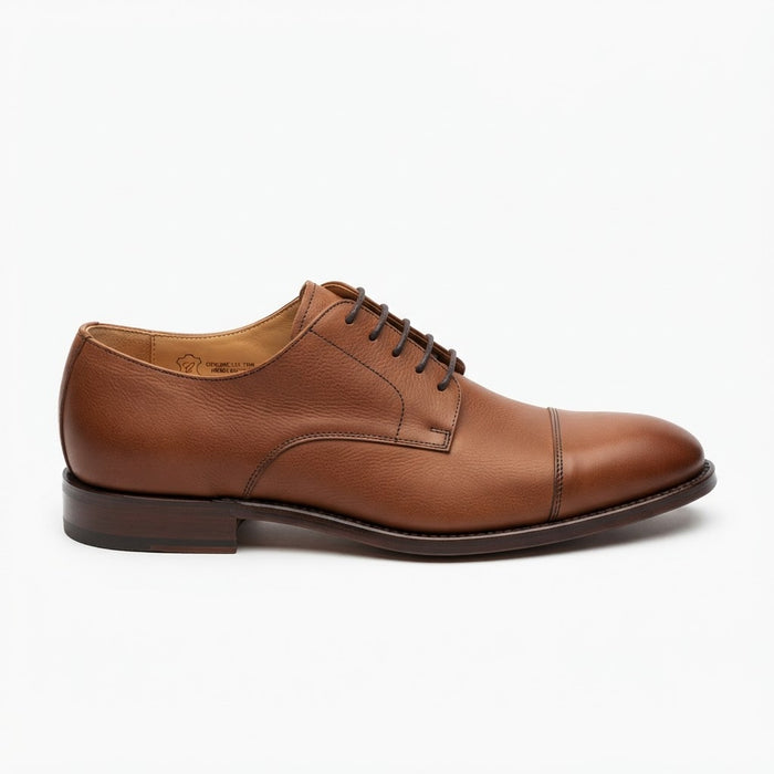 Bravo KING-7 Textured Formal Derby — Cognac Brown w/ Diamond Textured Quarter