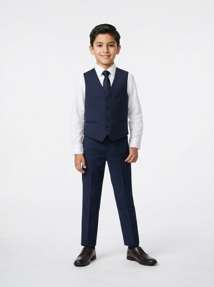 BV346 Boy Suit Separates Vest — Navy