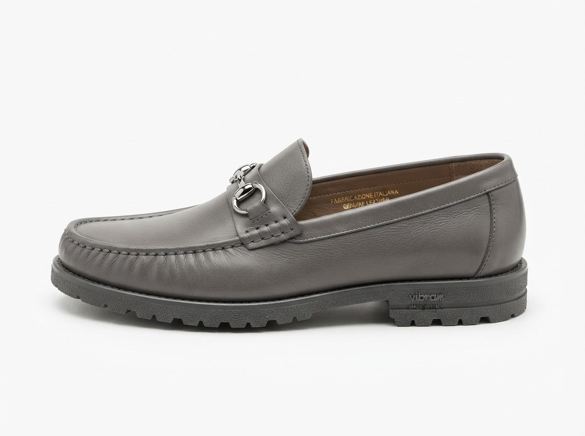 SHANE Wingtip Lace Oxford — Charcoal Grey Croco Print & Leather Upper