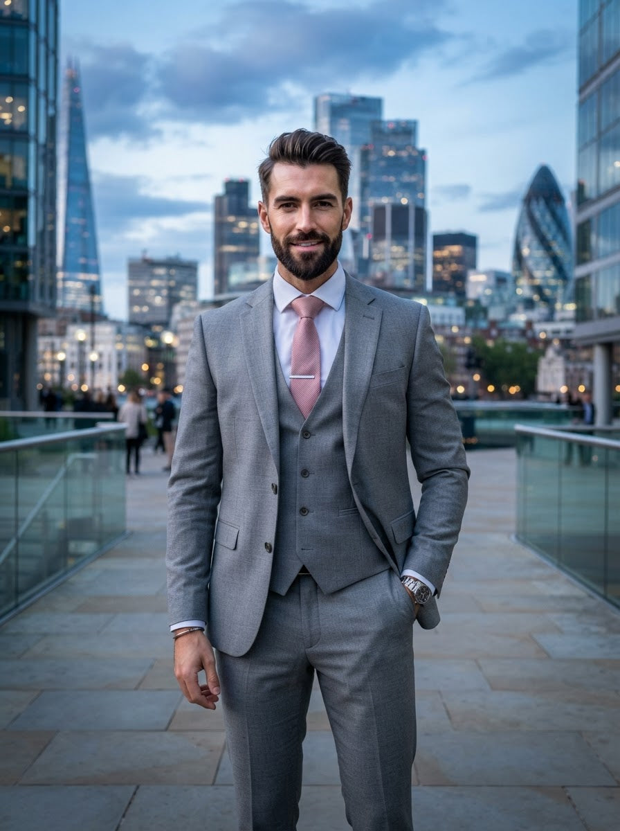 Executive Light Grey 3-Piece Suit — Light Grey