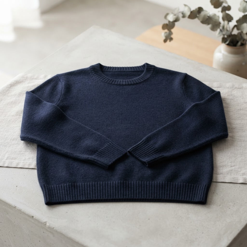 Marquis 17452 Solid Crew Neck Sweater — Deep Navy Blue