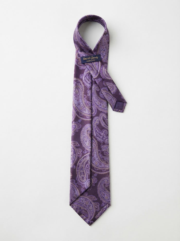 Microfiber Tie & Hanky Set MT365 — Tan Paisley Stripe