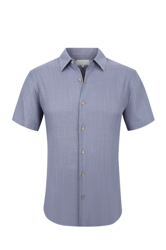MFS1 Big & Tall French Cuff Shirt — Steel Grey w/ Onyx Black Cuff Accent