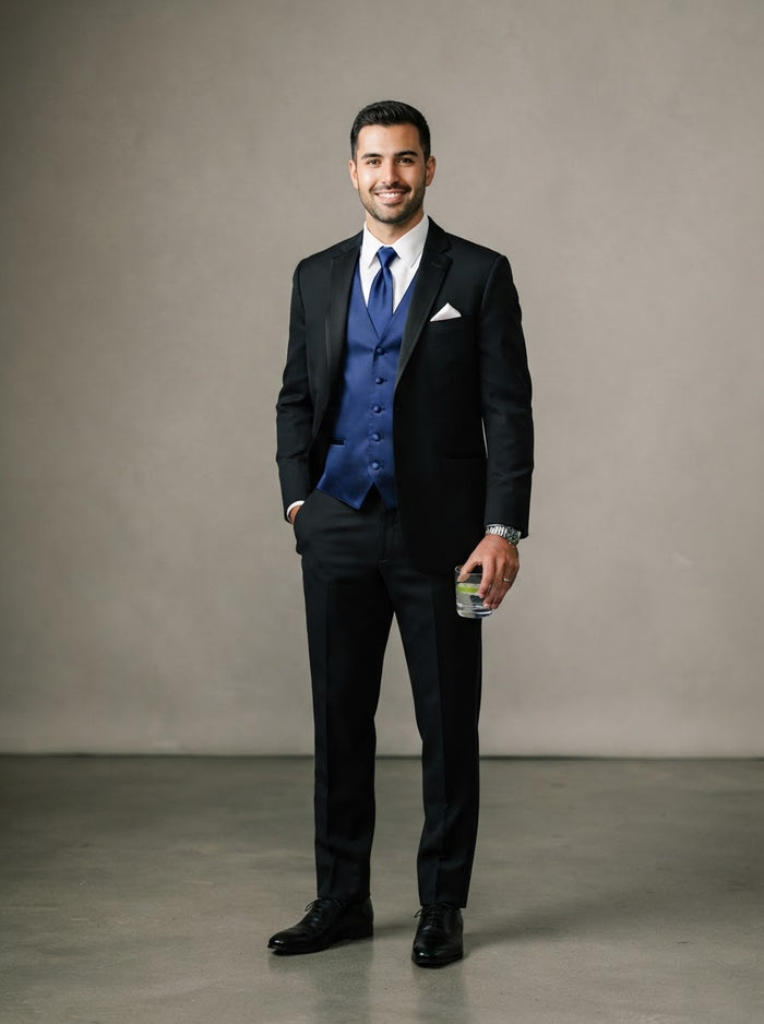 Satin Vest & Tie Set — Royal Blue