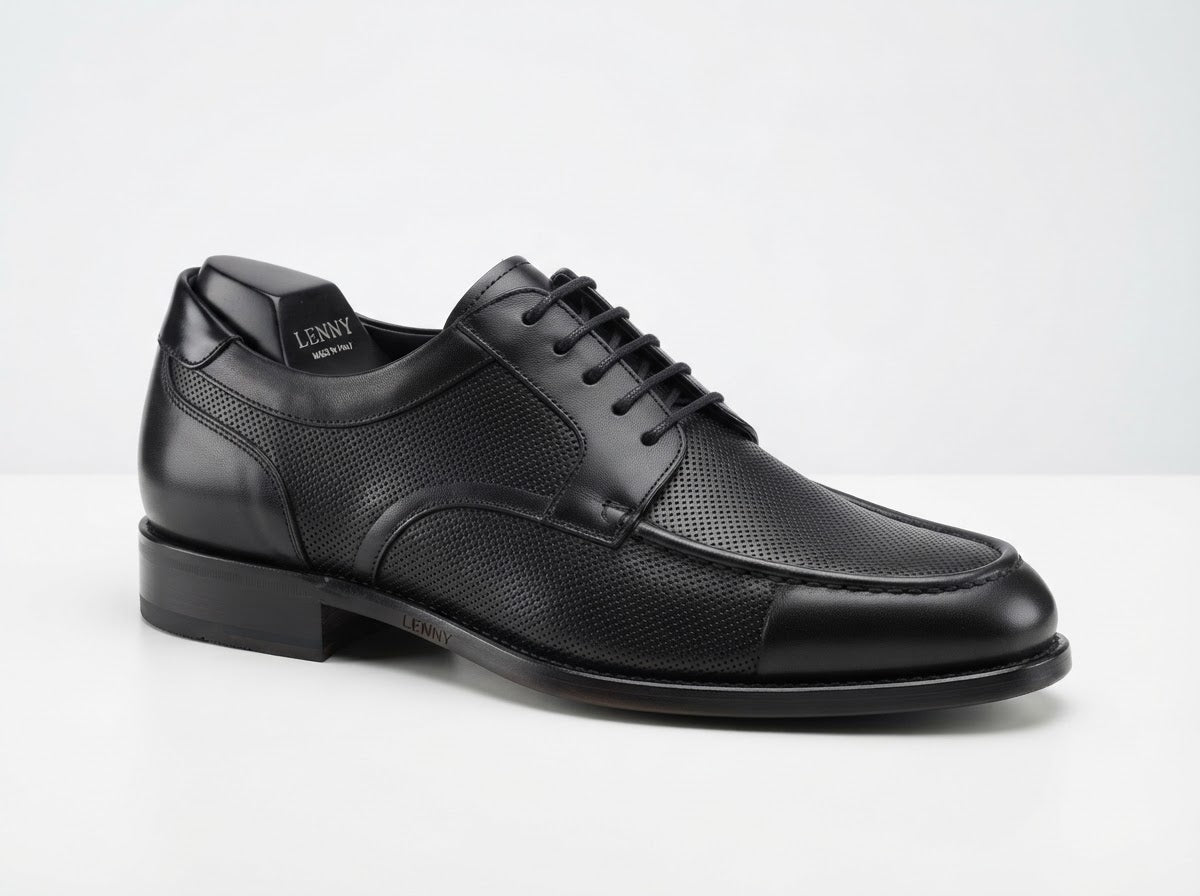 After Midnight 7009 Plain Toe Velvet Slip-On — Black Faux Patent Leather & Deep Velvet Combination