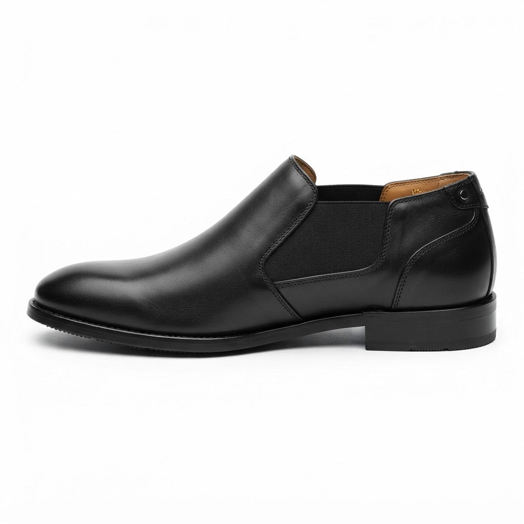 Allure AL04 Genuine Leather Chelsea Loafer — Black Genuine Leather