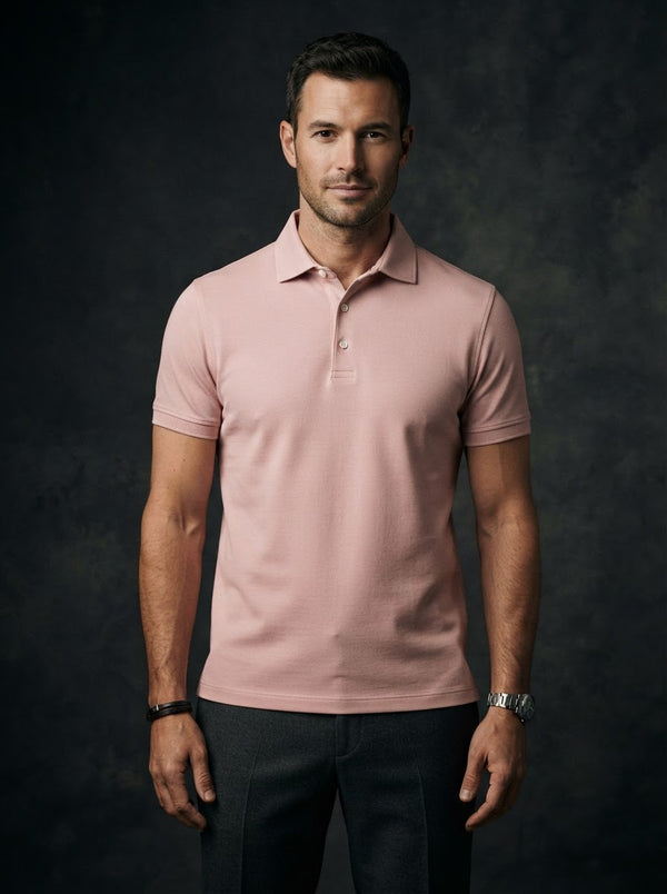 300MD Pique Modern Fit Polo Knit — Blush Pink