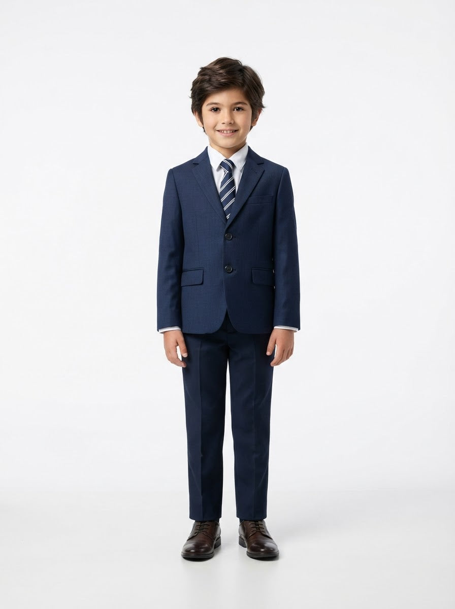 BJ346 Boy Suit Separates Jacket — Navy w/ Notch Lapel