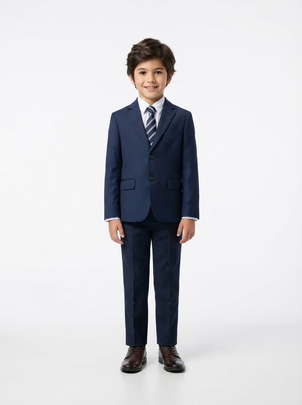 BJ346 Boy Suit Separates Jacket — Navy w/ Notch Lapel