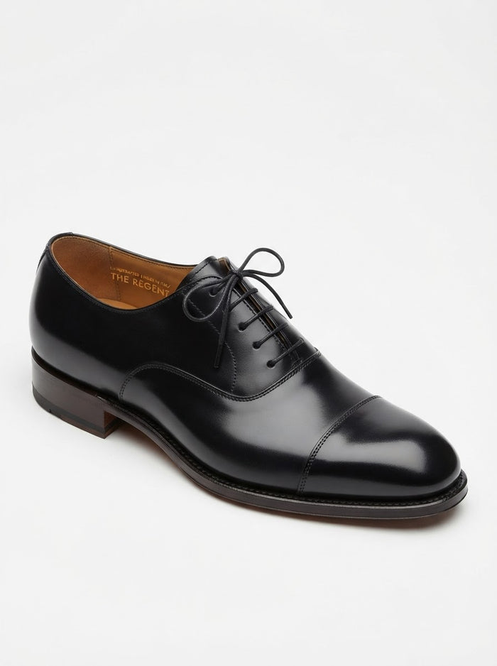 Antonio Cerrelli 7000 Cap Toe Lace — Classic Smooth Black Leather Upper
