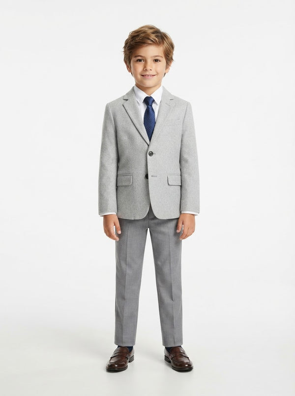 BJ346 Boy Suit Separates Jacket — Light Grey w/ Notch Lapel
