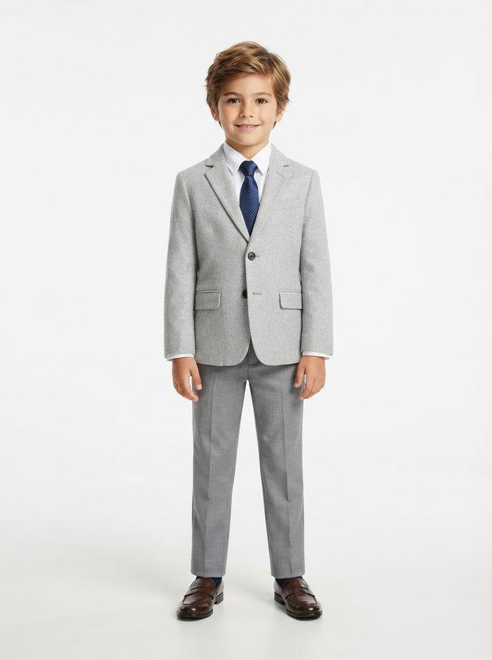 BJ346 Boy Suit Separates Jacket — Light Grey w/ Notch Lapel