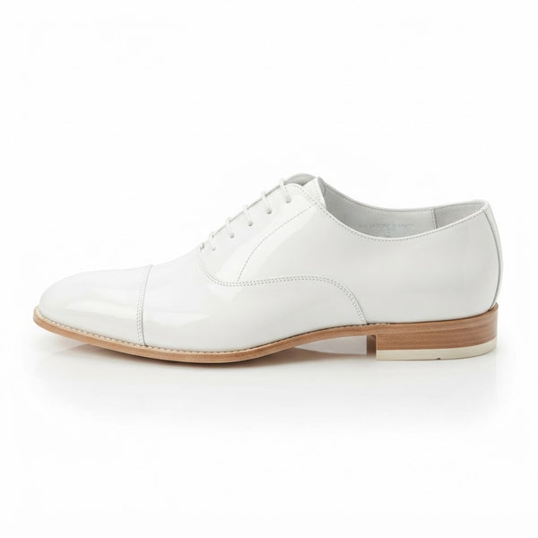 Vangelo TUX-1 Cap Toe Tuxedo Shoe — White Patent Leather