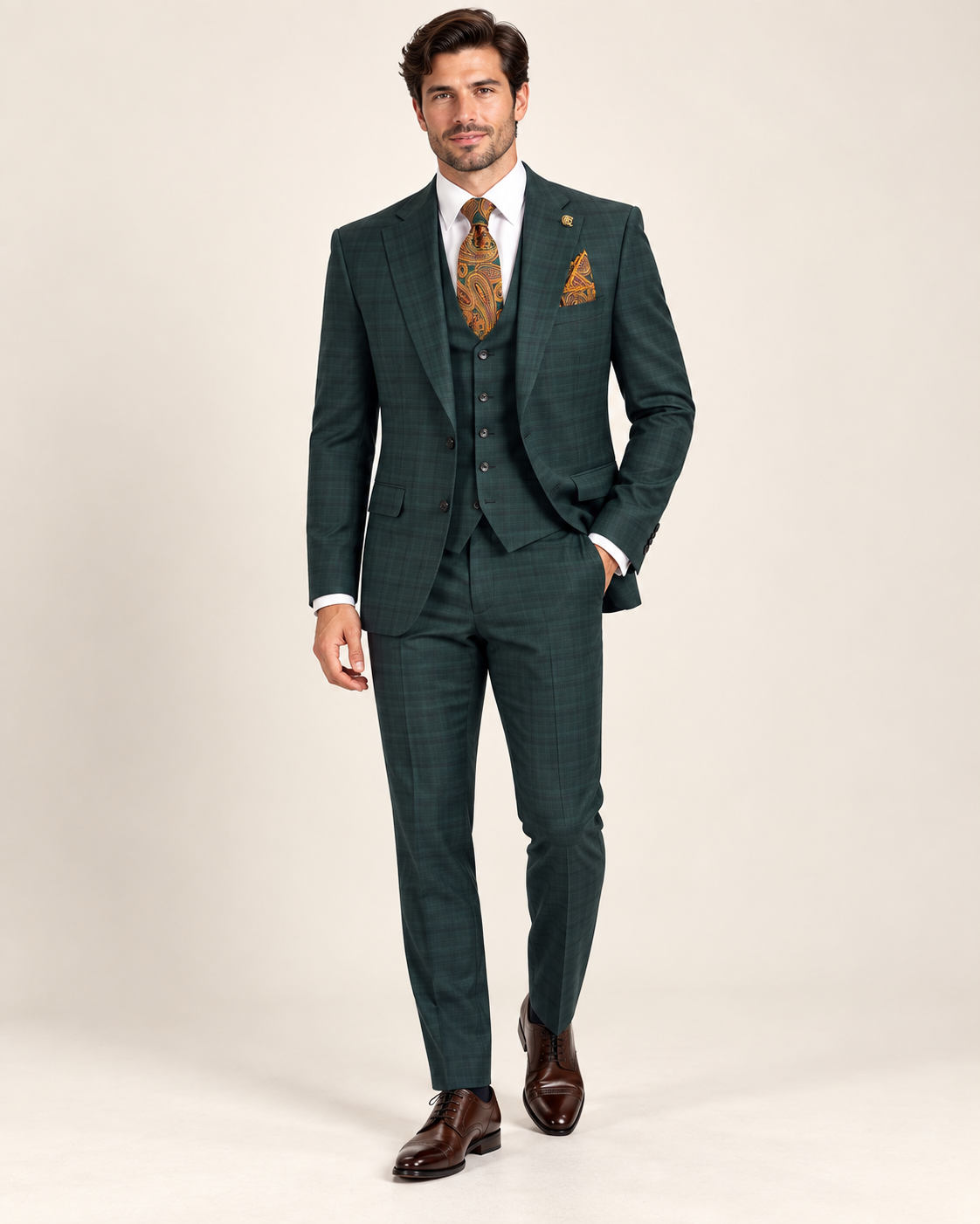 Champagne Double-Breasted Tuxedo