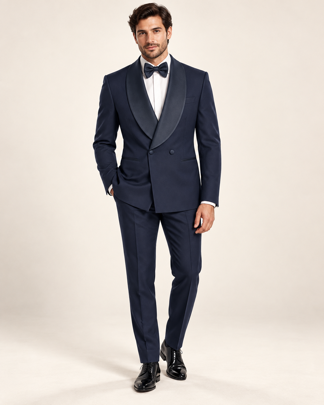 Ivory Double-Breasted Tuxedo