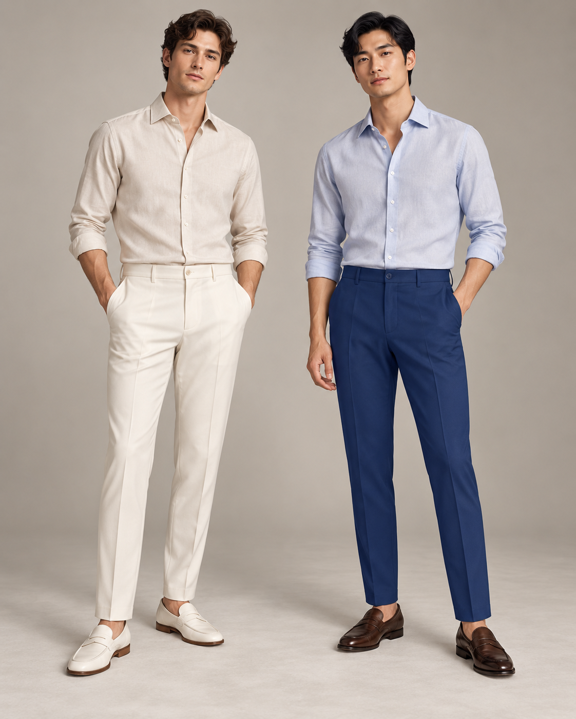 Men's Dress Pants All White
