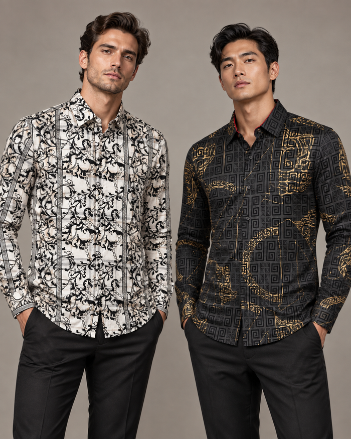 White Floral Dress Shirt