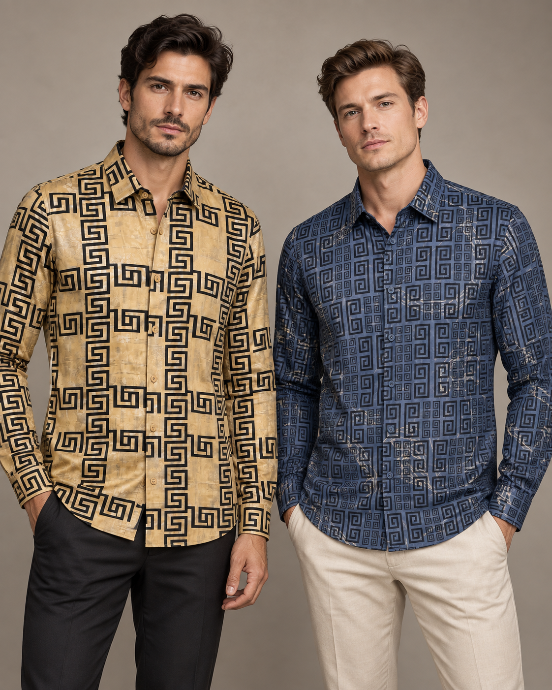 Brown Checkered Dress Shirt