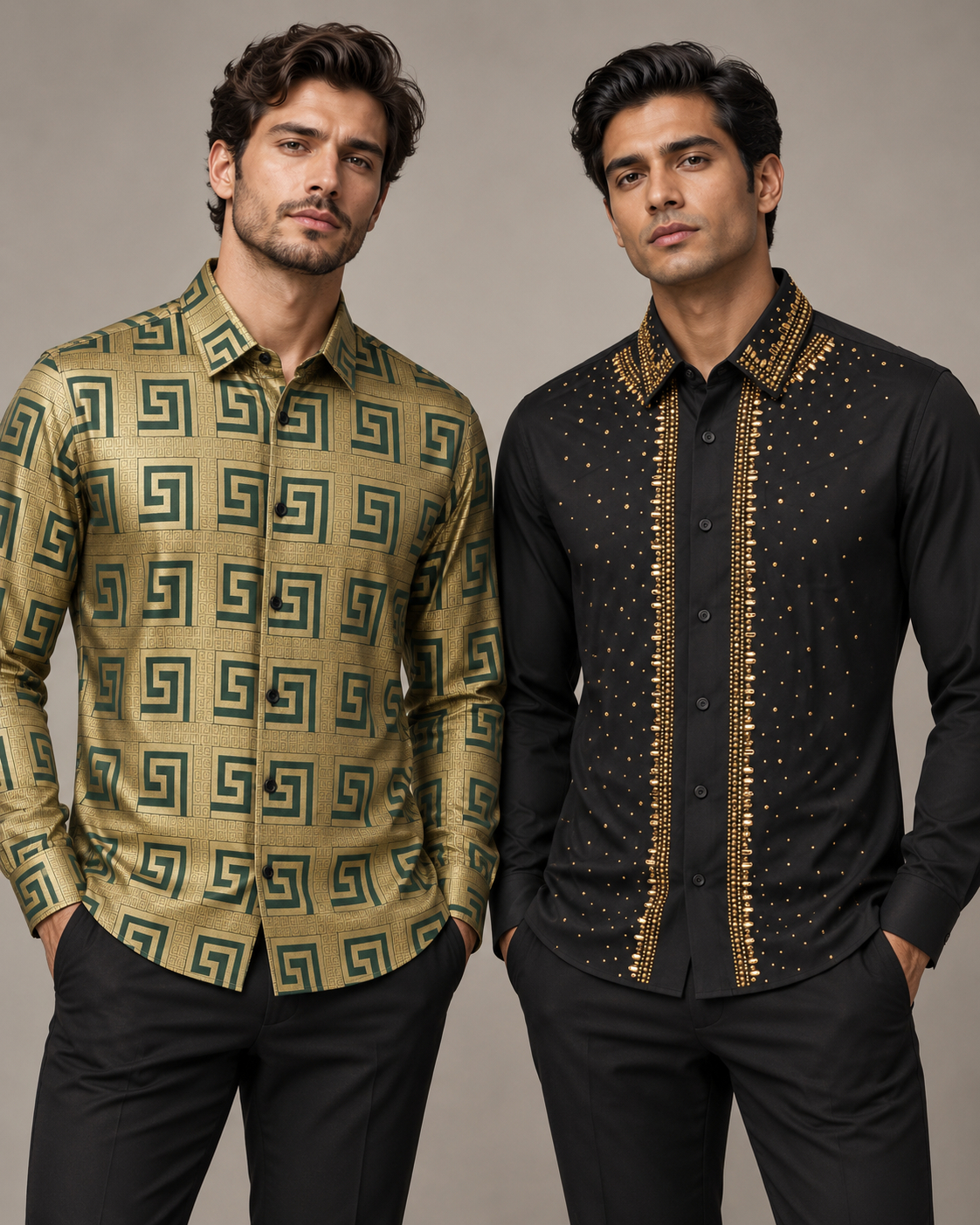 Olive & Gold Dress Shirt
