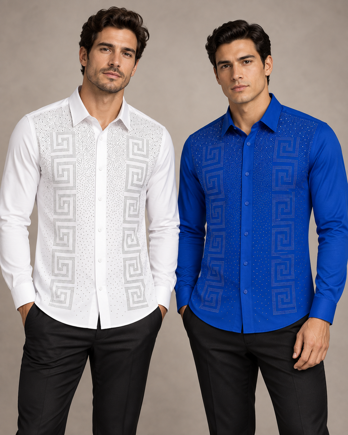 White & Royal Blue Dress Shirt