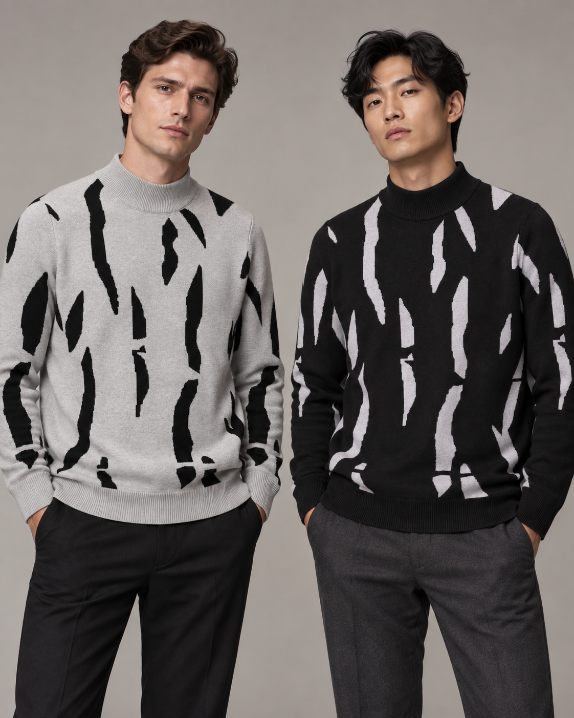 Black Diamond Knit Pullover Sweater