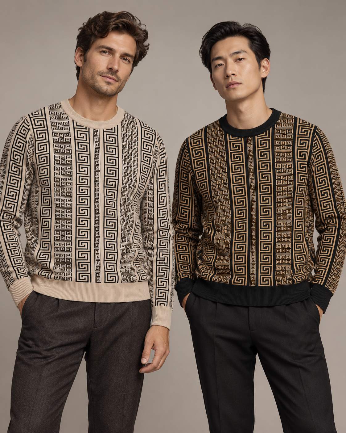 Brown Argyle Diamond Knit Sweater