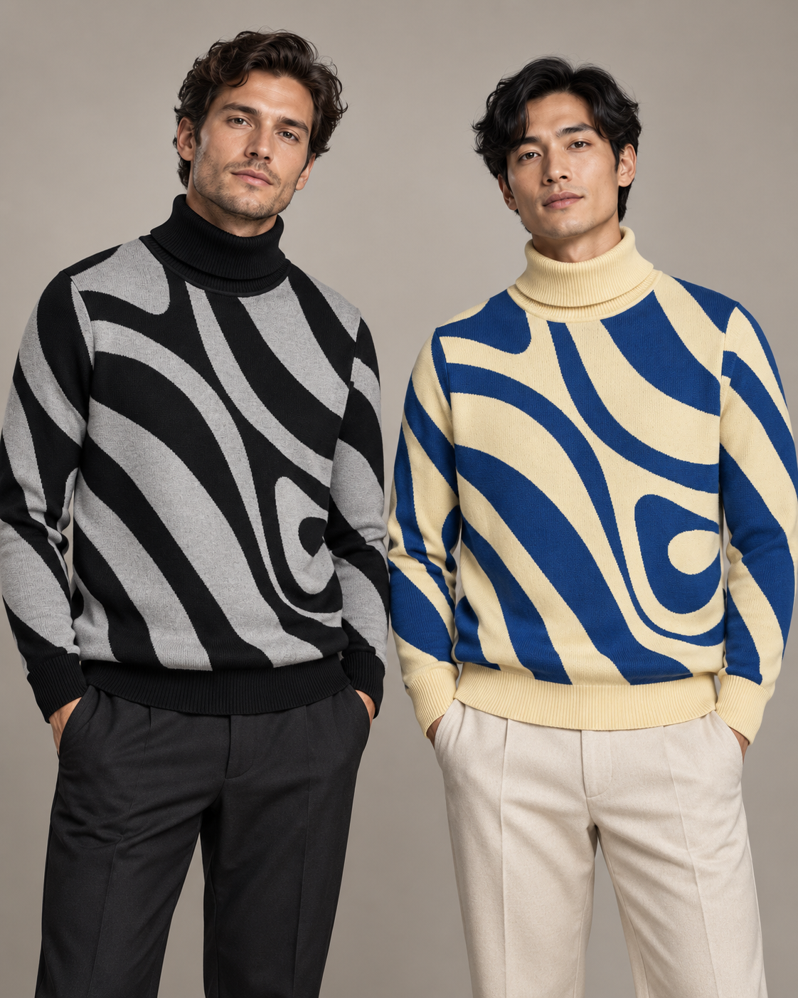 Black & Yellow Abstract Pattern Sweater