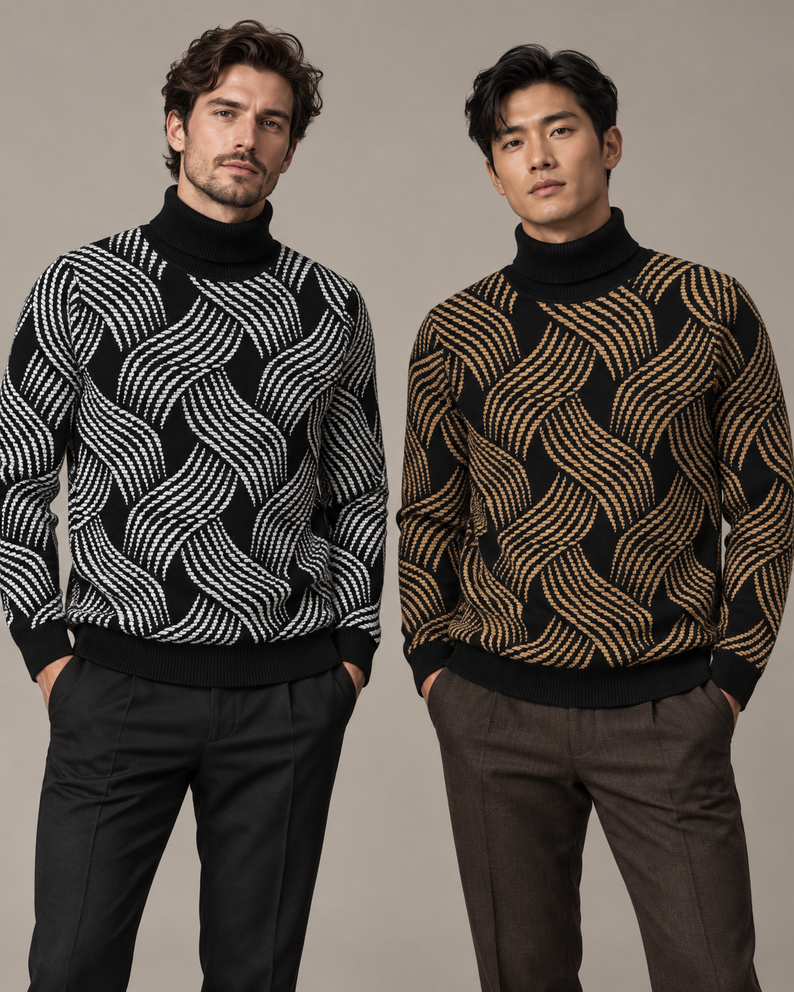 Charcoal Geometric Diamond Sweater