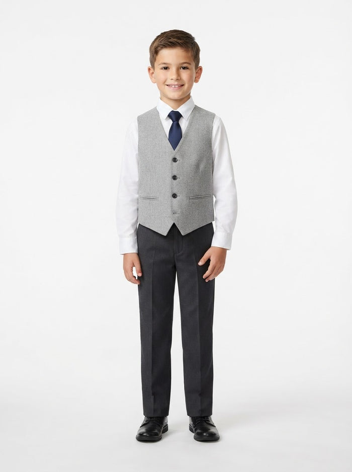 BV346 Boy Suit Separates Vest — Light Grey