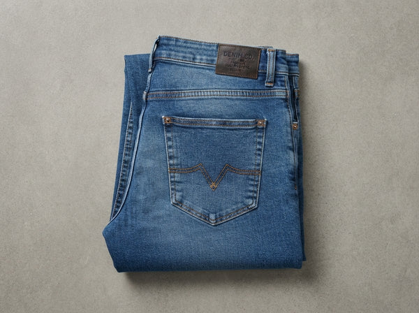 Enzo Tovare Beta Skinny-1 Jeans — Blue Denim