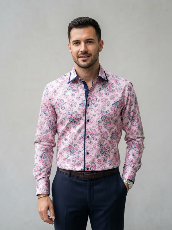 MD4 Digital Print Microfiber Shirt — PAV Pink Floral