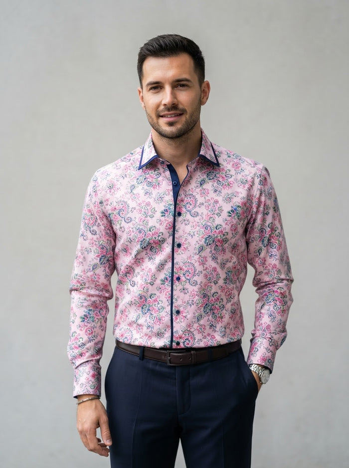 MD4 Digital Print Microfiber Shirt — PAV Pink Floral