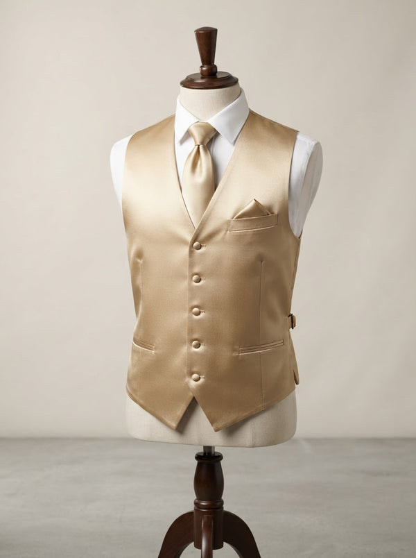 Paisley Microfiber Vest & Tie Set MV400 — Sterling Silver Paisley