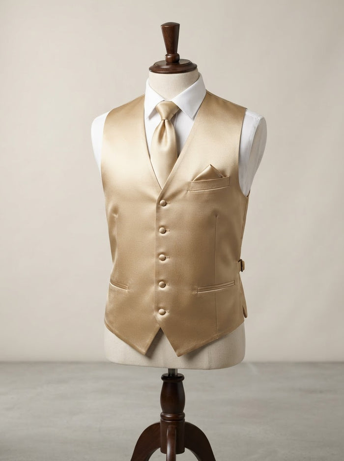 Paisley Microfiber Vest & Tie Set MV400 — Sterling Silver Paisley