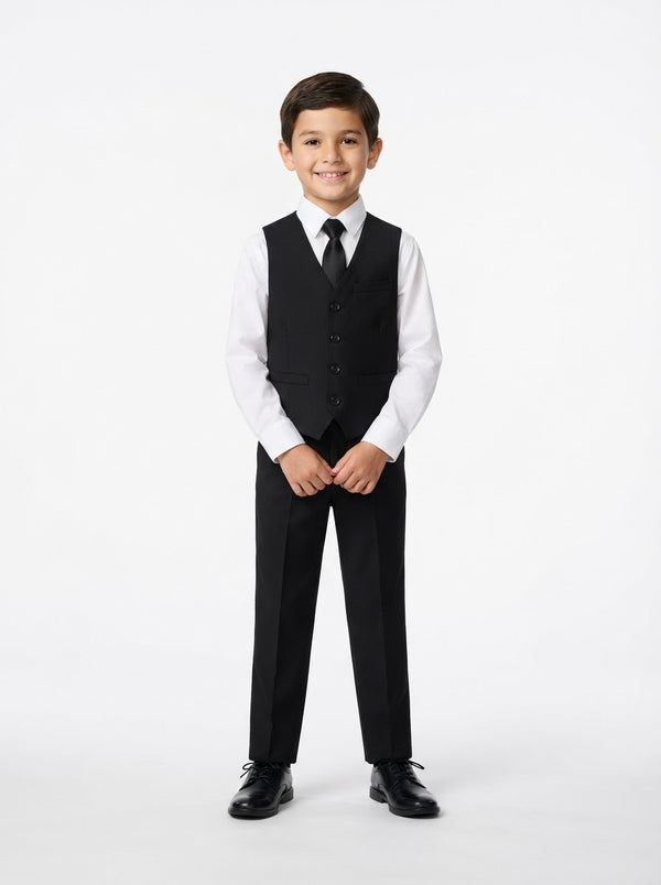 BV346 Boy Suit Separates Vest — Black
